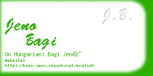 jeno bagi business card